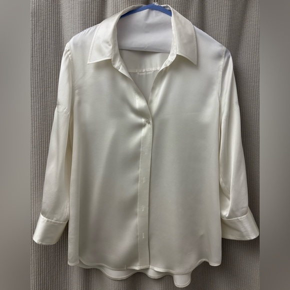 L’AGENCE  * Delisting tonight * Dani Silk Blouse. Size Small. Ivory/White. - Picture 5 of 10